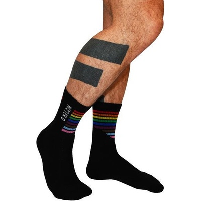 Mister B PRIDE Crew Socks bavlněné ponožky Black černé