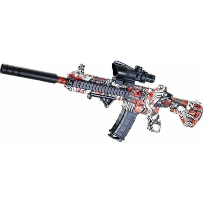 Sunny Blaster M416, zmenšená útočná puška na vodní gelové kuličky s příslušenstvím, červená Medium M416 – Hledejceny.cz