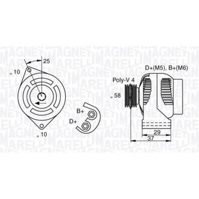 Alternátor MAGNETI MARELLI 063341658010