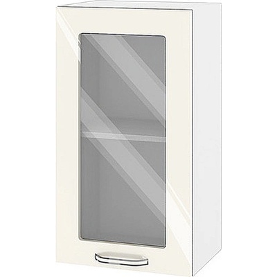 ИРИМ Горен кухненски шкаф витрина Сити БФ-Крийм гланц-11-202 40 см