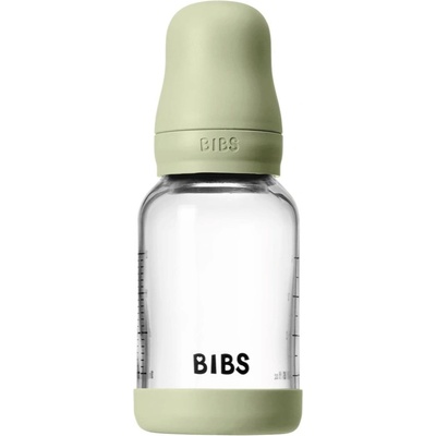 BIBS Baby Glass Bottle Silicone шише против колики със силиконова приставка за пиене Sage 120ml