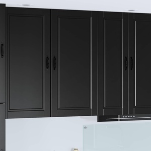 vidaXL Стенен шкаф PORTO Черно 50 x 31 x 100 см Инженерна дървесина (885476)