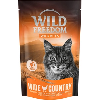 Wild Freedom 3х80г Wide Country Wild Bites Freedom, лакомства за котки без зърно - с пиле