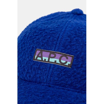 APC Шапка с козирка с вълна A. P. C. casquette charlie polaire в синьо с апликация PSAKA. M24146 (PSAKA.M24146)