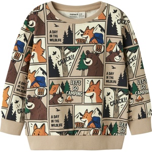 Name it Детска блуза с дълъг ръкав Name it Kid's Oswaldy L/S Sweatshirt Jumper - Sesame - размер 116 (EU) (704-6368-0215)