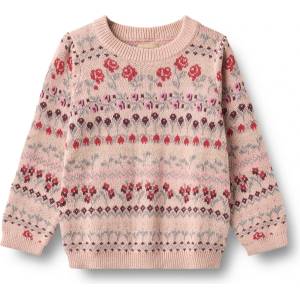 WHEAT Детски вълнен пуловер WHEAT Kid's Jacquard Pullover Mikmak Jumper - Dim Rose - размер 140 (EU) (704-6242-0117)