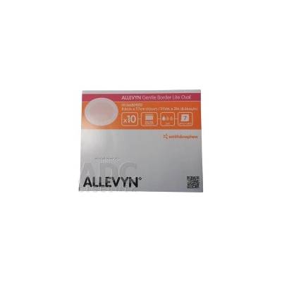 ALLEVYN Gentle Border Lite Oval Krytie na rany adhezívne hydrocelulárne penové krytie so silikónovým gélom, oválne, 8,6 x 7,7 cm, 1x10 ks