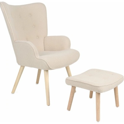 Autronic Paris II + taburet masiv látka krémové / béžové