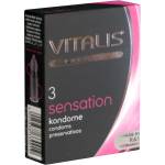 Vitalis Premium Single: Sensation, 3 stimulating condoms