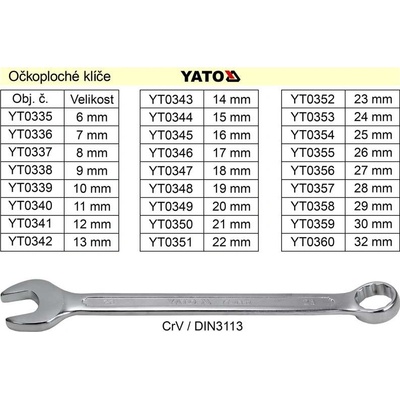 Yato očkoplochý klíč 17mm YT-0346