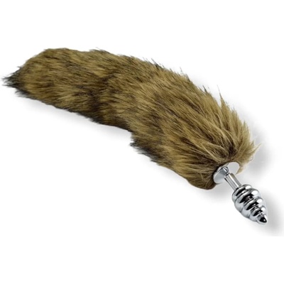 Метален анален плъг с опашка, спирала, 7см. - Metal Anal Tail Brown (LVTOY00211)