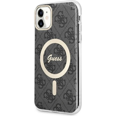 GUESS Кейс Guess GUHMN61H4STK за iPhone 11 6.1", черен / черен, твърд, 4G MagSafe (GUE002809-0)