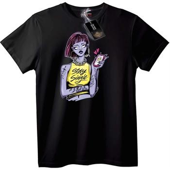 NOONEBRAND Тениска Оставам Сам - S, Black