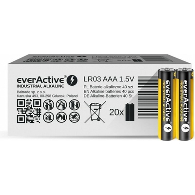 EverActive Industrial Alkaline AAA 40ks EVLR03S2IK