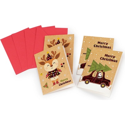 Stoklasa Mini vánoční přání s obálkou sada 4 ks Balení: 1 sada, Varianta: 3 mix 3 mix