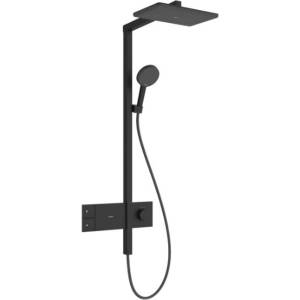 Hansgrohe Raindance Alive Q - Душ комплект с термостат, 21x34 cm, 3 струи, EcoSmart, черен мат 24581670 (24581670)