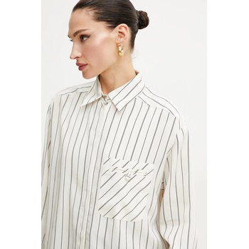 MARELLA Риза Marella BALLATA дамска в бежово със свободна кройка с класическа яка 2513111031200 (2513111031)