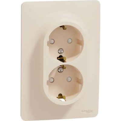 Schneider Electric КОНТАКТ ДВОЕН ШУКО 16a СЛОНОВА КОСТ schneider unica (nu206744)