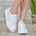 Tinti Shoes Дамски кецове Adel white kroko