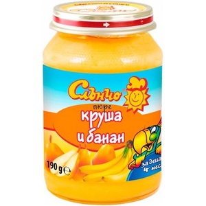 Слънчо Плодово пюре Слънчо - Круша и банан, 190 g (2675) - baby