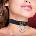 Cinderella Collar with Double Ring Vegan Leather Black