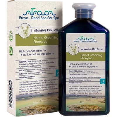 Arava Prémiový bylinný šampón pre psov na ošetrenie srsti Herbal Grooming Shampoo 400ml