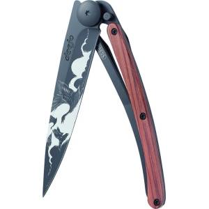 DEEJO 1gb122 tattoo black / Ултралеко джобно ножче с дръжка от екзотично коралово дърво (1gb122)