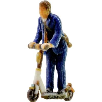 Noch H0 Muž na elektrickej kolobežke 3D tlačový model hotový model plastový model stojaci Pohyblivý