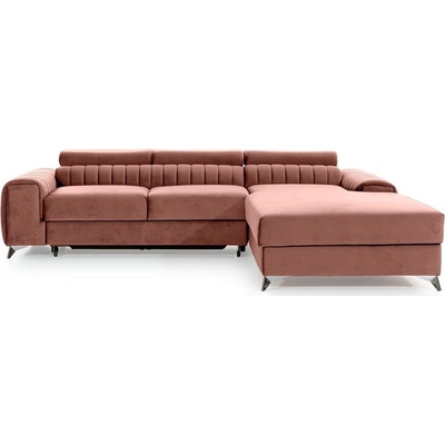 Eltap Розов кадифен разтегателен ъглов диван с място за съхранение (десен ъгъл) Grayson - ELTAP (CO-GRA-RT-24NU)