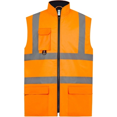Yoko vesta HV005 Hi-Vis polstrovaná výstražná žltá fluorescent navy
