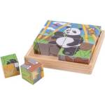 Bigjigs Toys - Дървени кубчета в рамка - Животни (BJ263)