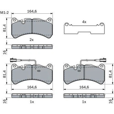 BOSCH Sada brzdových platničiek, kotúč. brzda 0 986 424 104