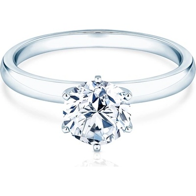 Savicki Zásnubný prsteň biele zlato laboratórny diamant SV R13 LAB B