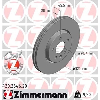 Brzdový kotúč ZIMMERMANN COAT Z 430.2646.20