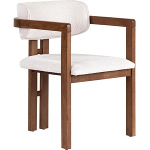 Kalune Design Бял трапезен стол с подлакътници Toscana - Kalune Design (266ARC1110)