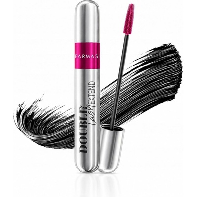 Farmasi Double Lash Extend řasenka pro prodloužení, natočení a objem Black 12 ml