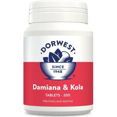 Dorwest Damiána a kolový orech 200 tbl podpora bdelosti, vitality a výdrže