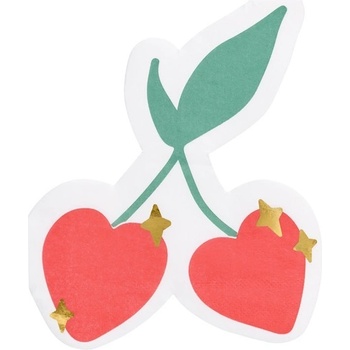 PartyDeco Салфетки Черешки, 13.5х16см - (1 пакет / 20 бр. )