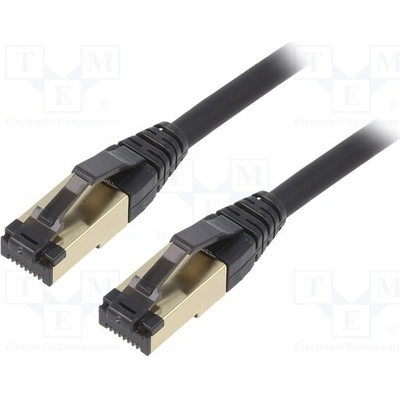 Gembird PP8-LSZHCU-BK-0.25M Patch, RJ45 vidlice,z obou stran, S/FTP, Cat 8, lanko, Cu