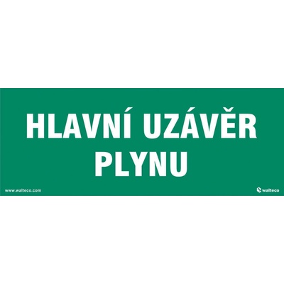 Walteco Hlavný uzáver plynu (zelená), 210x80mm, nálepka Množstvo: 1 ks , 20078