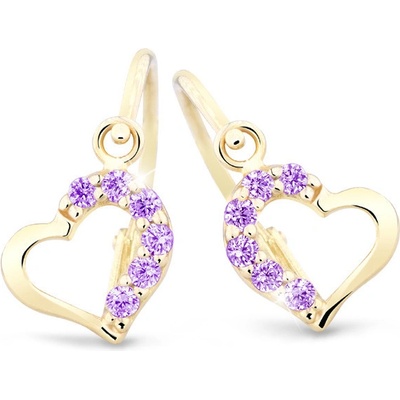 Cutie Jewellery dětské zlaté C2757Z-Ametyst