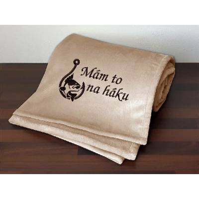 Povlečení Plus Deka pro rybáře Mám to na háku čokoládová 150x200