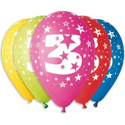 SMART Balónky s potiskom číslice "3" v 30cm