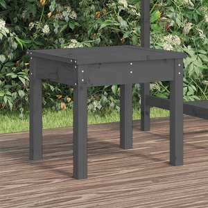 vidaXL Градинска пейка сива 50x44x45 см борово дърво масив (823992)