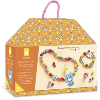 Janod Atelier Креативен комплект Изработка на бижута Дървени мъниста Котенца 4 бр