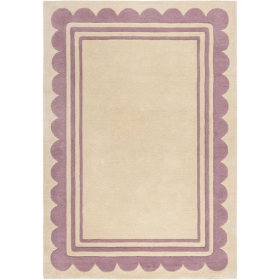 Flair Rugs Ръчно изработен вълнен килим в лилав и естествен цвят 120x170 cm Lois Scallop - Flair Rugs (503119376375)