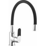 INVENA Кухненски смесител с гъвкав чучур Invena Samba черен - хром (BZ-91-L04-C)