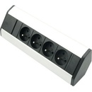Solight PP103 4 zásuvky strieborný 1,5m rohový design
