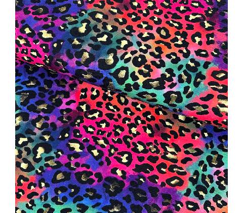 Teplákovina digital - Leopard gold multicolour
