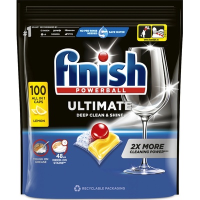 Finish Powerball Ultimate All in 1 Lemon Sparkle kapsle do myčky nádobí 100 ks 1290 g – Zboží Dáma